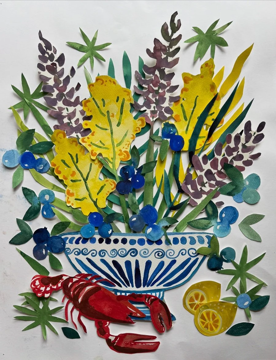 Floral Watercolor Collage Workshop- 3 Weeks