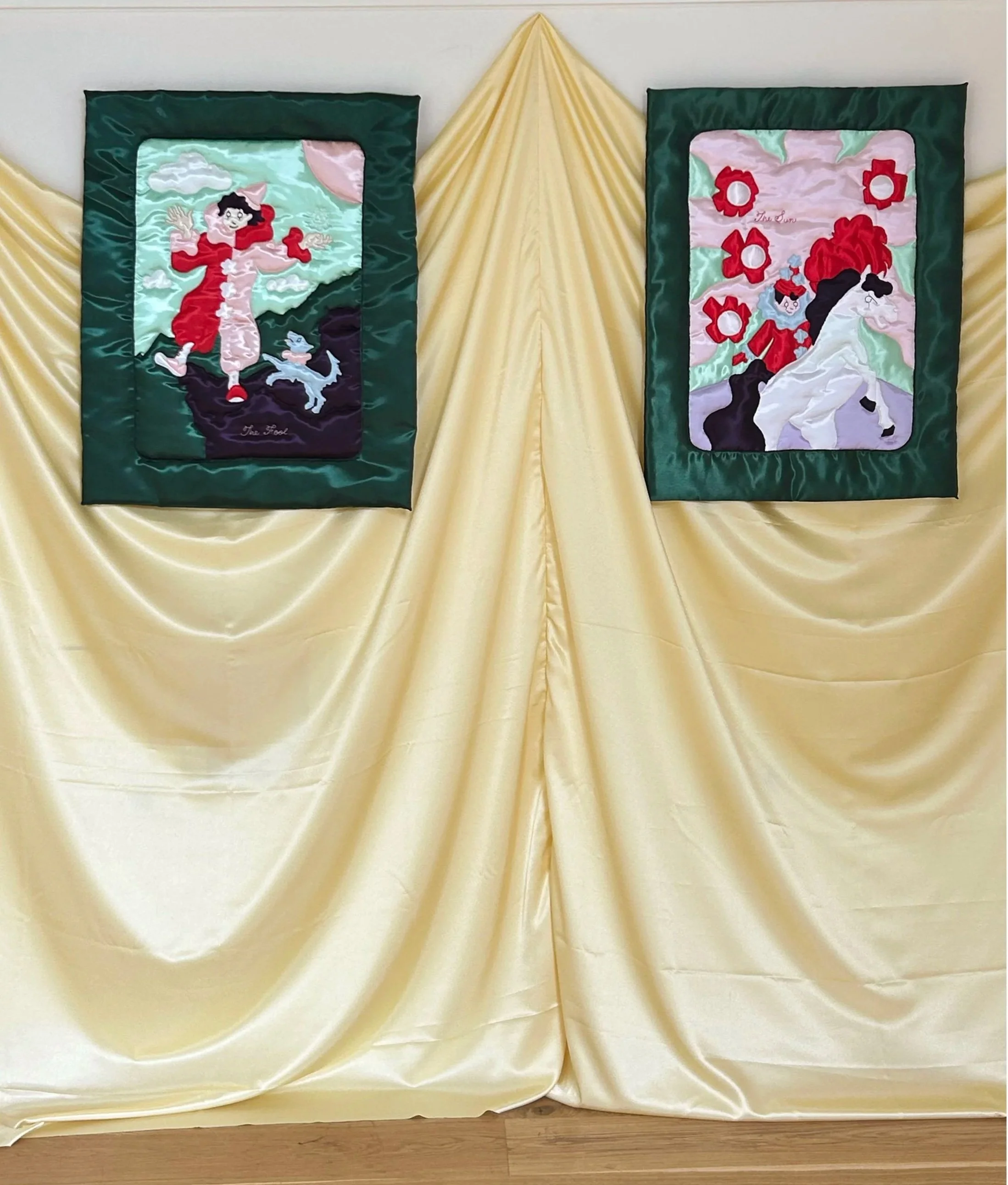 Tarot: The Fool & Tarot: The Sun on display