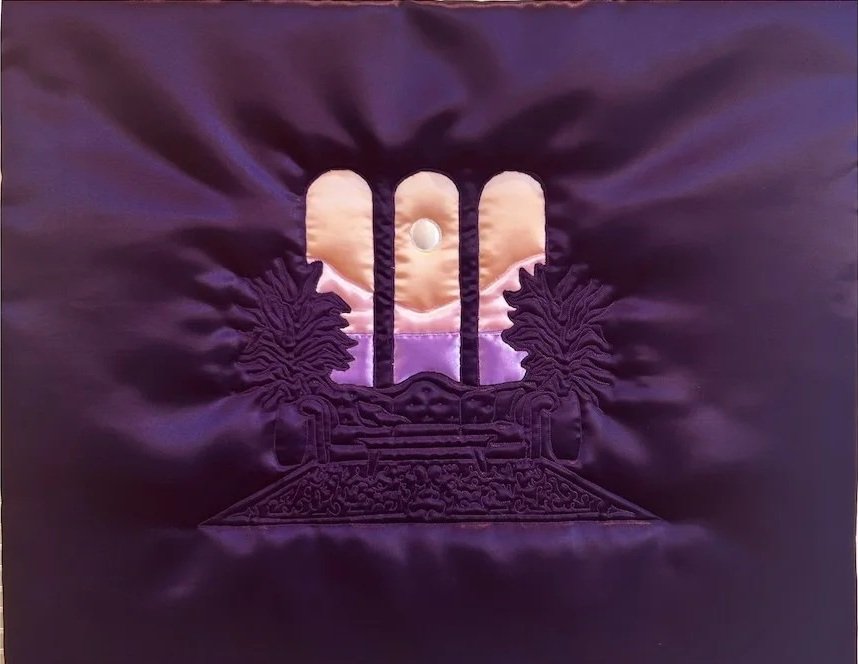 Almost Night Room · 2025 · 22in x 27.5 in · Satin and cotton