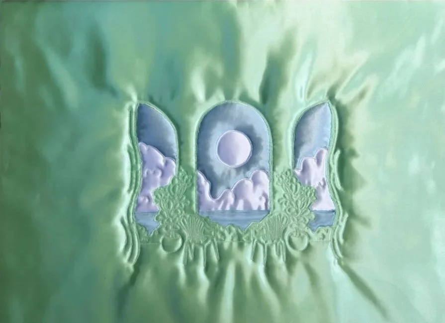 Sea Room · 2025 · 20in x 26in · Satin and Cotton