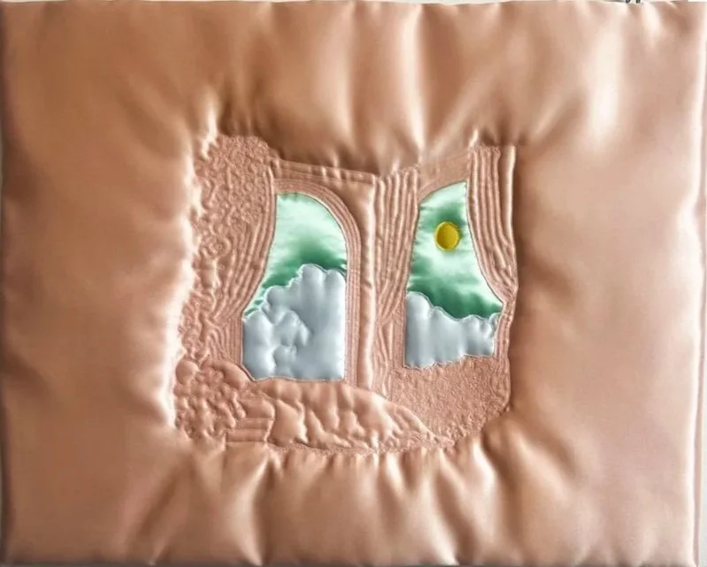 Dream Room · 2025 · 19.5in x 24in · Satin and cotton