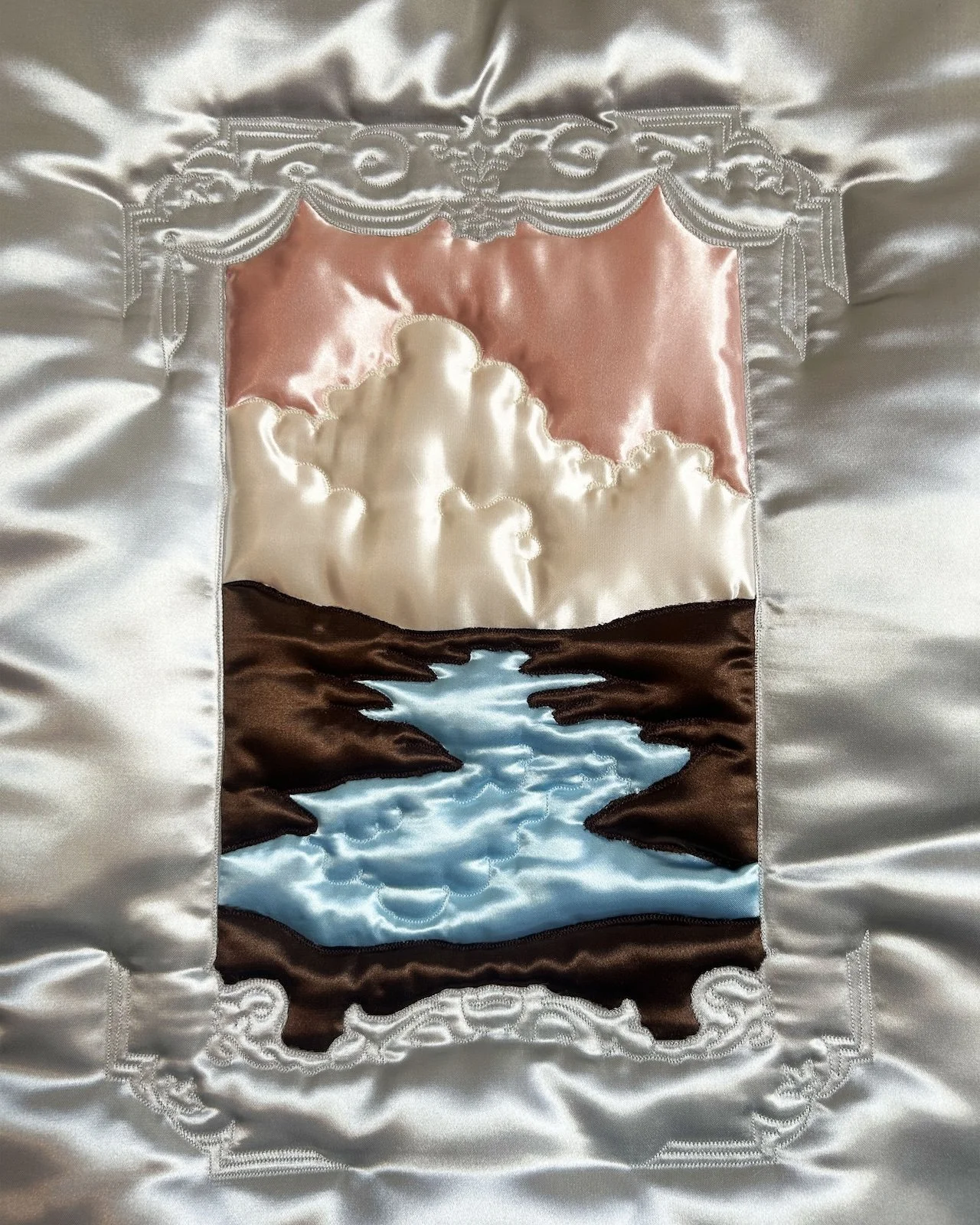 Endless Spiral · 2026 · 16in x 22in · Satin and cotton