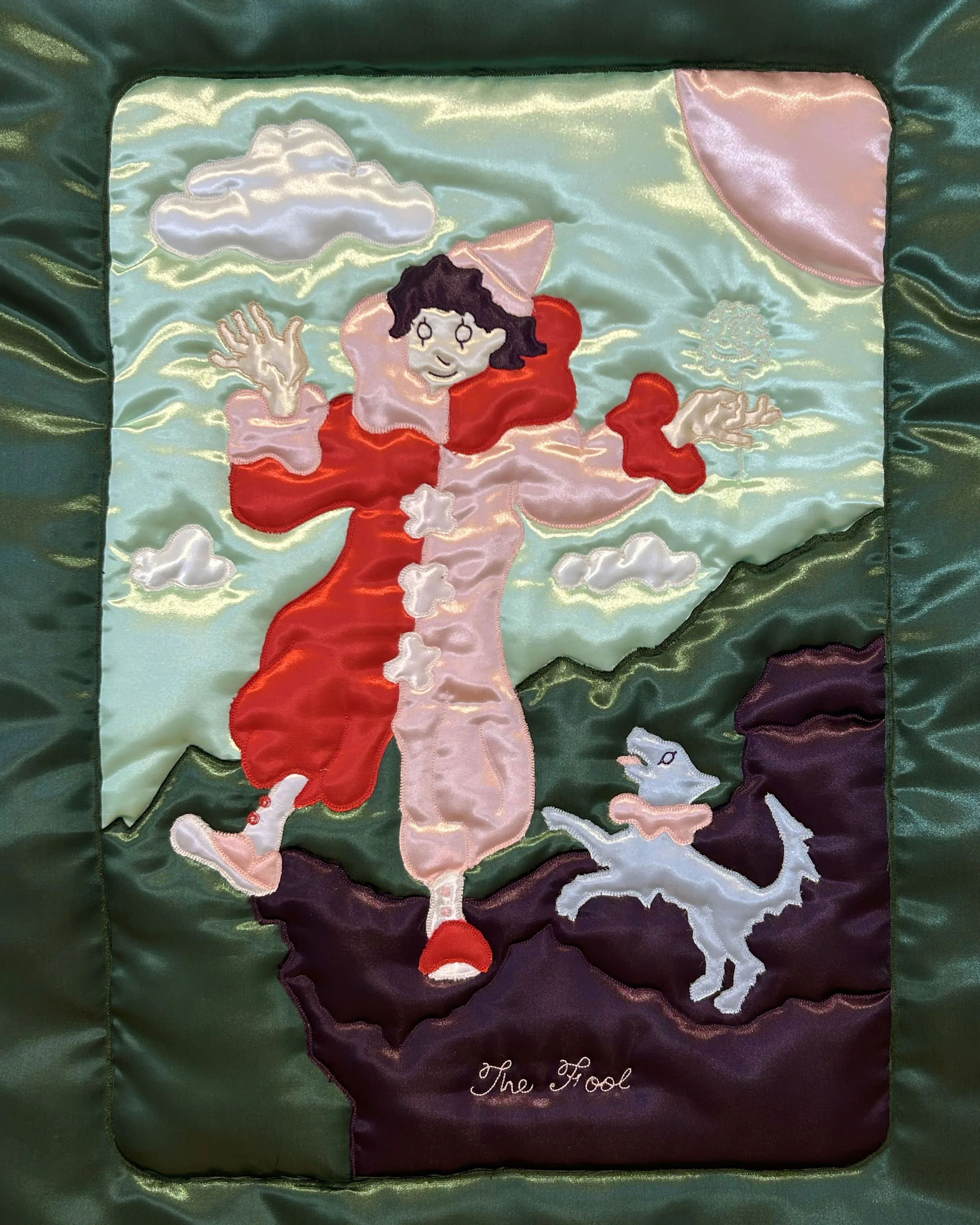 Tarot: The Fool · 2025 · 20in x 27.5in · Satin and cotton