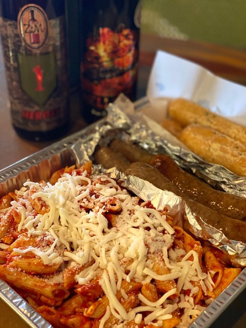 Baked Ziti and Italian Sausage with Wine