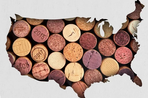 Wine Corks in the Shape of the US