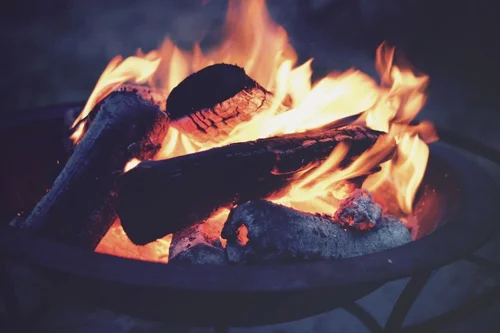 Bonfire at dusk