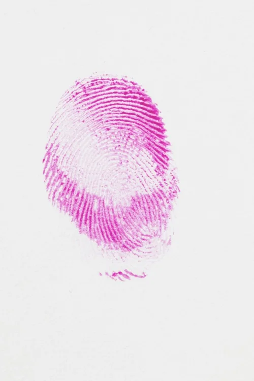 pink thumb print