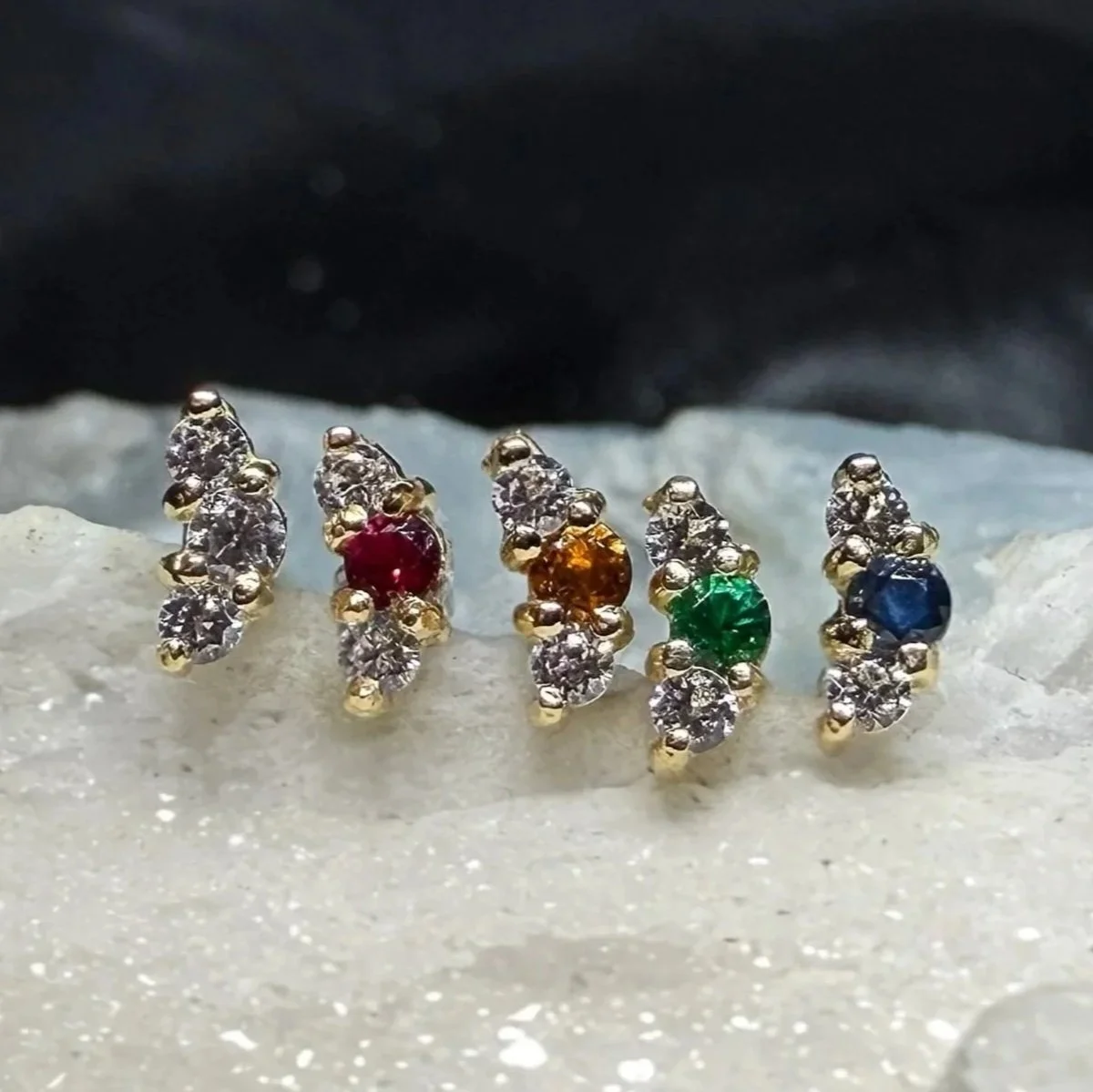 Gemset Gold Studs