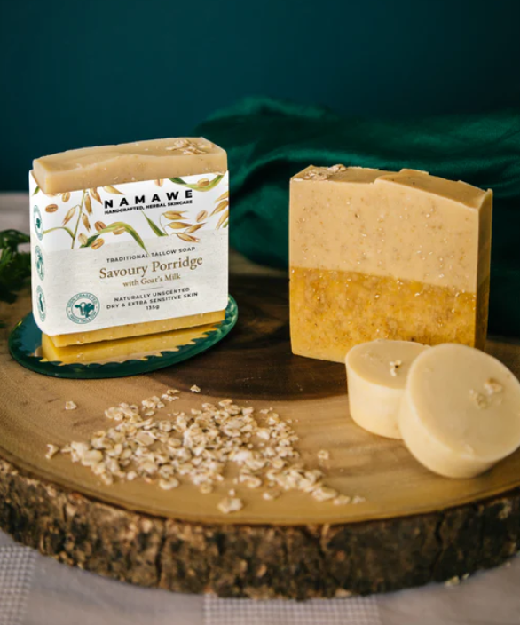 Savoury Porridge Soap Artisan Organic Tallow & Goat's Milk Soap Bar
