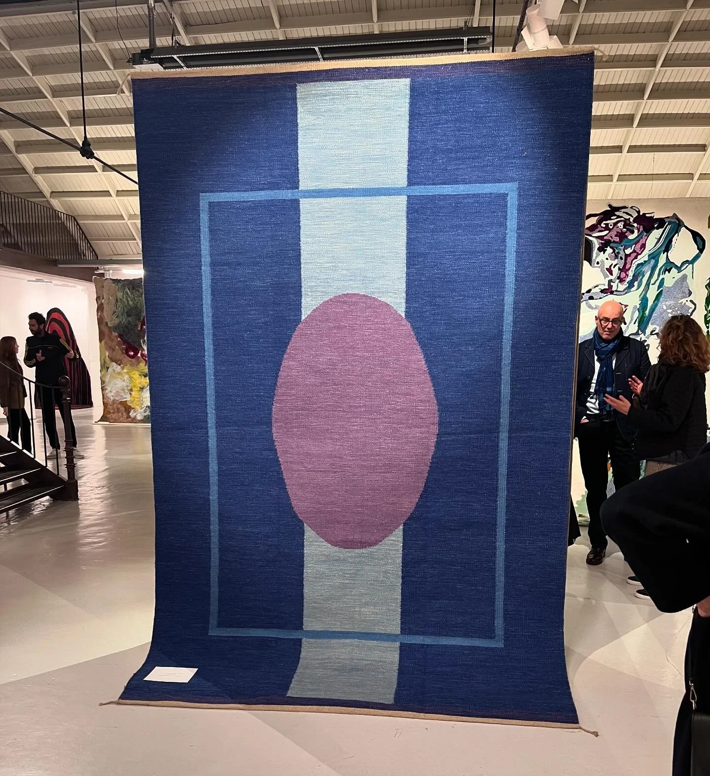 ”Caelestis” Its time to say ”Au revoir” A lovely memory 
to keep @carpetdiemparis 💜 
#exhibition #event #paris #rugs #carpets #colours #handwoven #caelestis #weftandweave #naturecolours  #indigo #contemporaydesign #stockholm