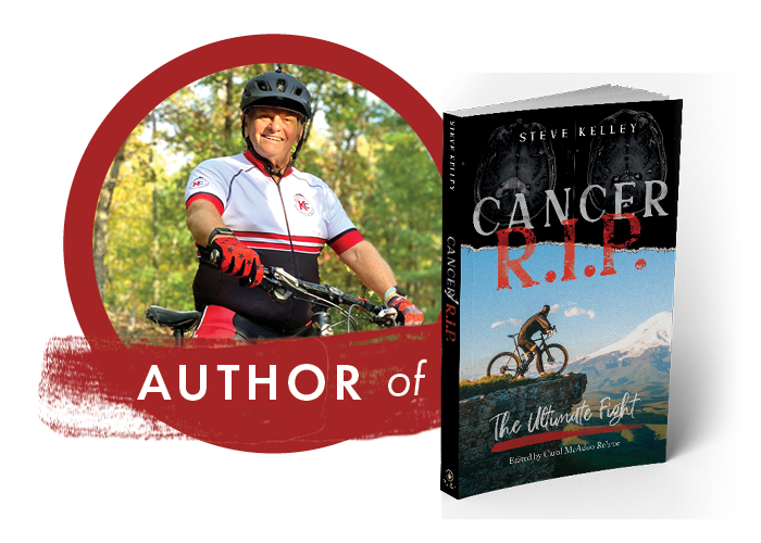 Author of book Cancer R.I.P., books about surviving cancer, Steve Kelley, Bike riders, Bicycling, books about Cancer, Cancer support, Books about Brain Tumor survivor, cancer survivor, hope for cancer, help for cancer, help for brain tumor