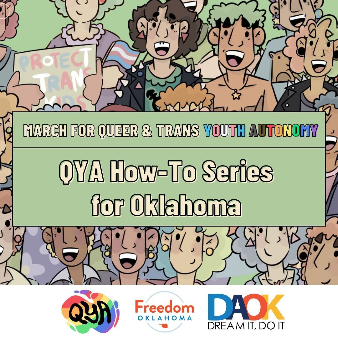 Hey young ppls! 🏳️&zwj;🌈
Ready for the Queer Youth Assemble National March on March 31st? 
Join us and Freedom Oklahoma as we discuss how you can turn your education platform into social change! 
In this event, we'll give you tips and support on ho