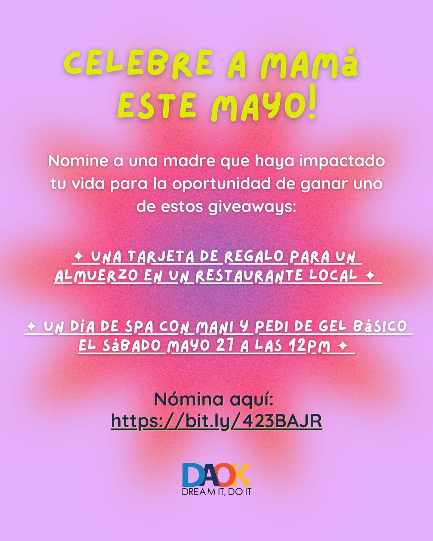 🎉 Nomina a una madre incre&iacute;ble en tu vida para tener la oportunidad de ganarle una tarjeta de regalo de brunch y un relajante d&iacute;a de spa 🧖&zwj;♀️🍳💅🥞 &iexcl;Queremos celebrar a las mujeres especiales que hacen que nuestras vidas sea