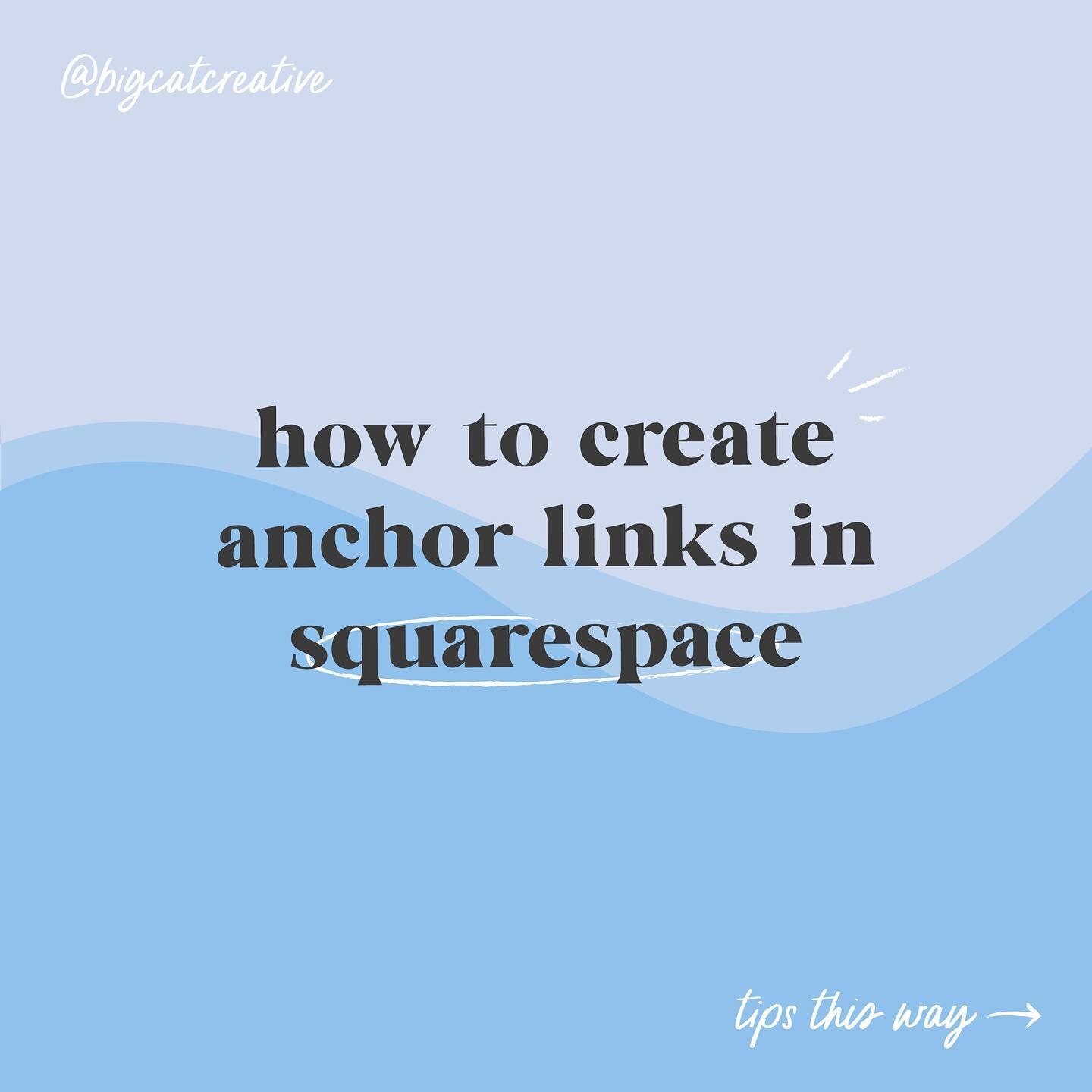 Did you know you can create anchor links on ANY Squarespace site with just a little snippet of code? 😮⁠⠀
-⁠⠀
You know when you click a link on a page, and it swiftly scrolls you through to another section on the same page? That&rsquo;s an anchor lin