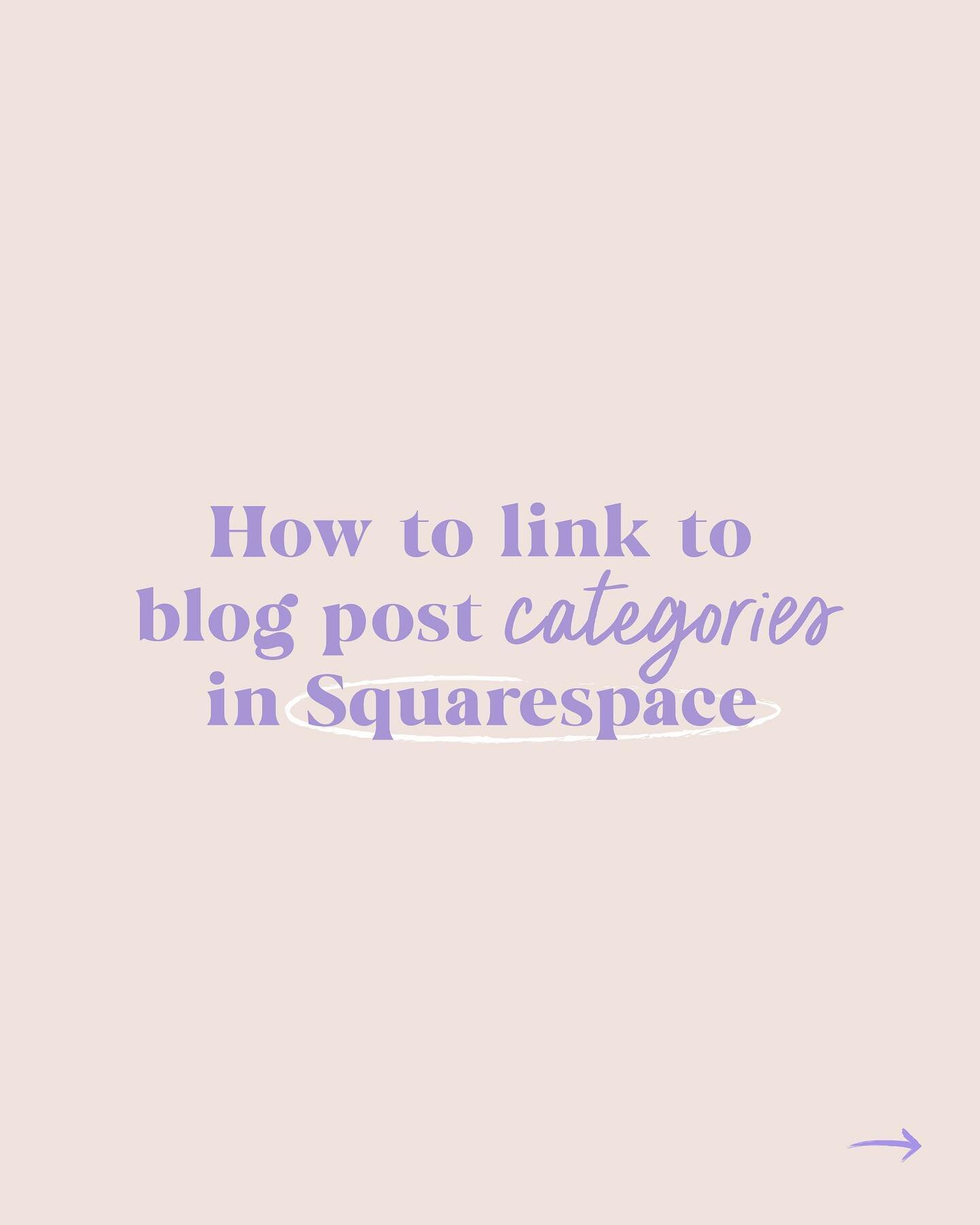 Using category links on your Squarespace blog is a great way to organize your posts for your visitors 🙋🏼&zwj;♀️ You might write about a variety of things, and some people just wanna read about one specific topic- make it easy for them by adding lin