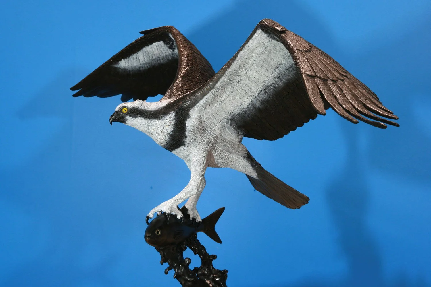 “Osprey” Commissioned by the Patron of ‘Friends of Osprey’ to increase public awareness of this magnificent and endangered bird. “Osprey” life-size bronze (eyes -glass) Dimensions 144 cm W x 77 cm H x 53 cm D.