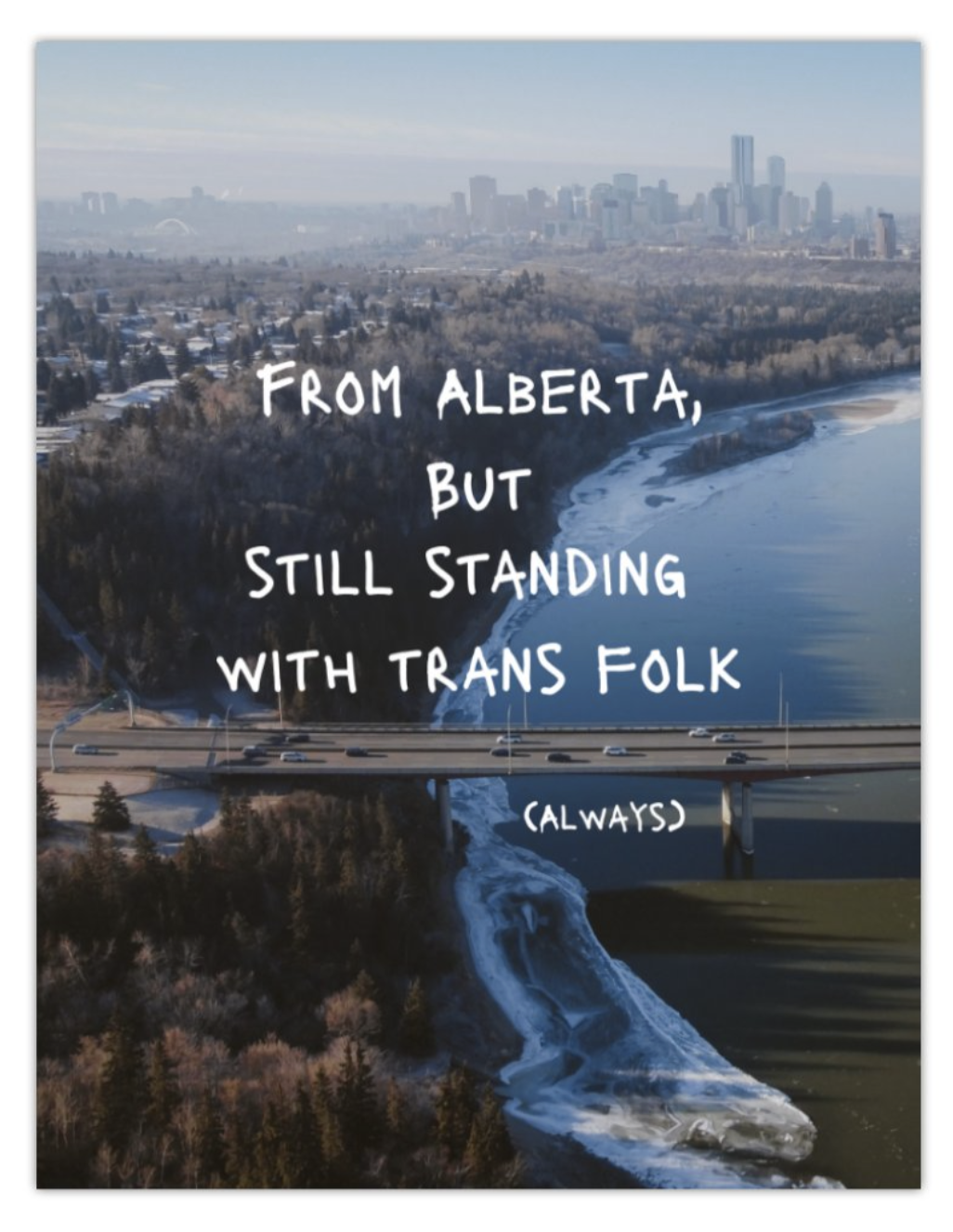 Standing with Trans Folk Poster - Skipping Stone Fundraiser