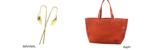 A coral woven spring colored tote.