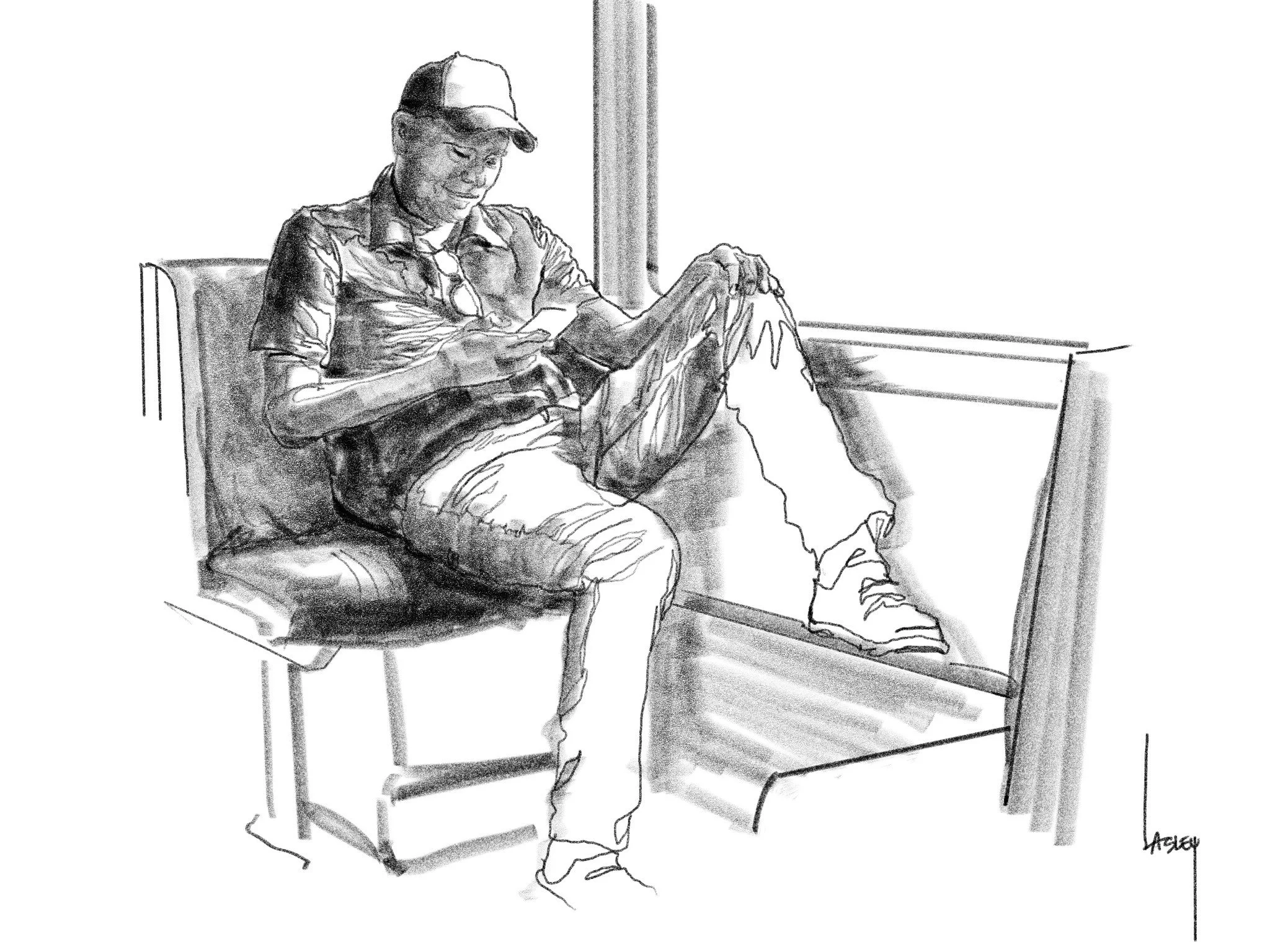"Train Riders 8" 
Digital Pen 
by Blake Lasley