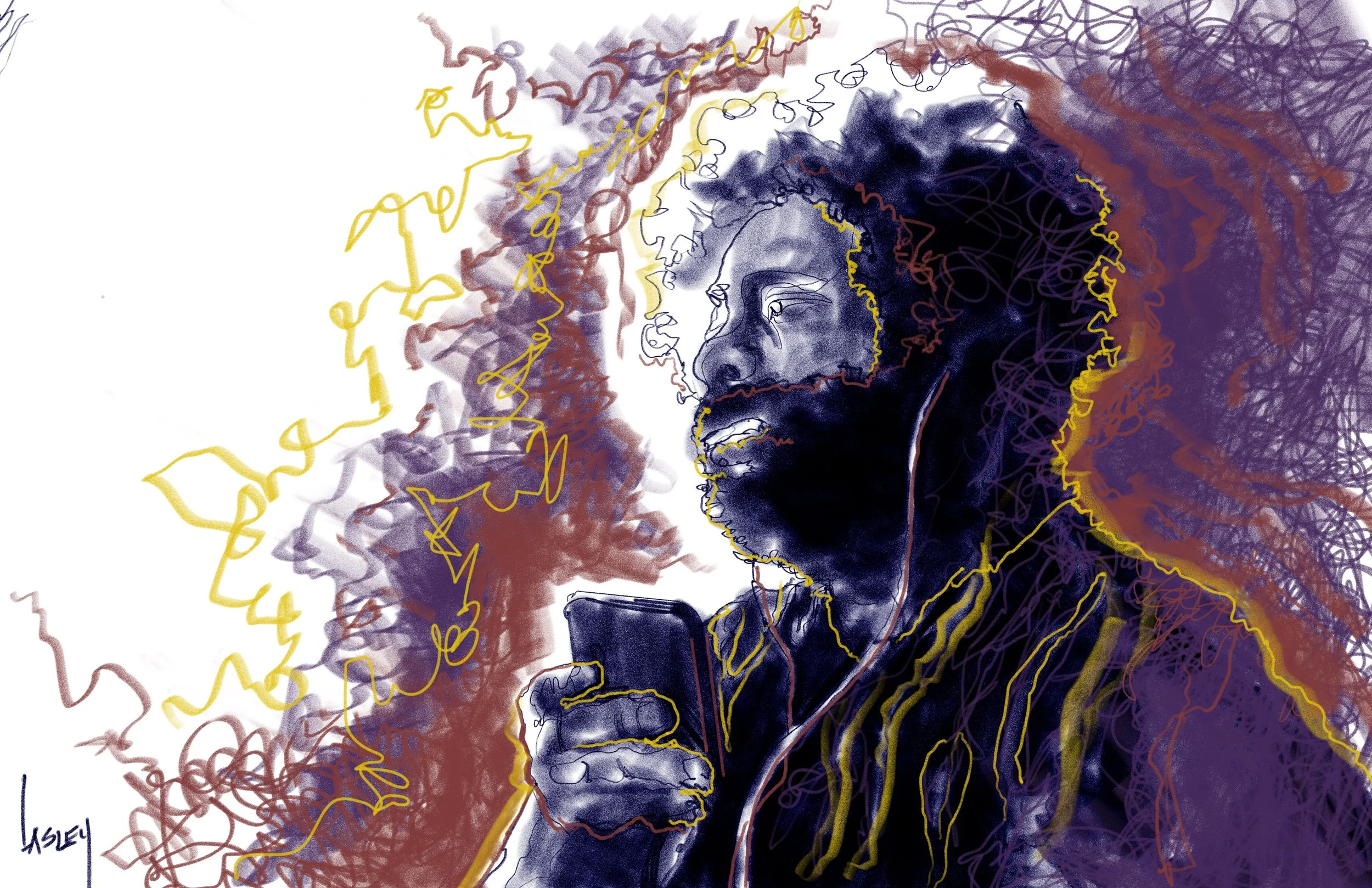 "Train Riders 6" Digital Pen by Blake Lasley
