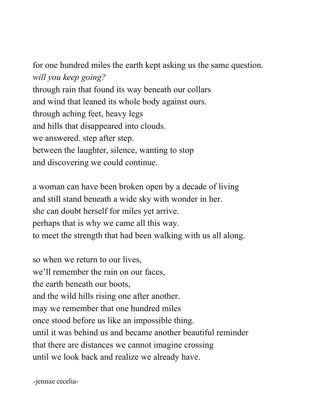 I just finished an epic 100 mile hike on Scotlands West Highland Way with friends. It was beautiful, hard, awe-inspiring and something I&rsquo;ll never forget. I commissioned this amazing poem from @jennaececelia to give everyone when we finished and