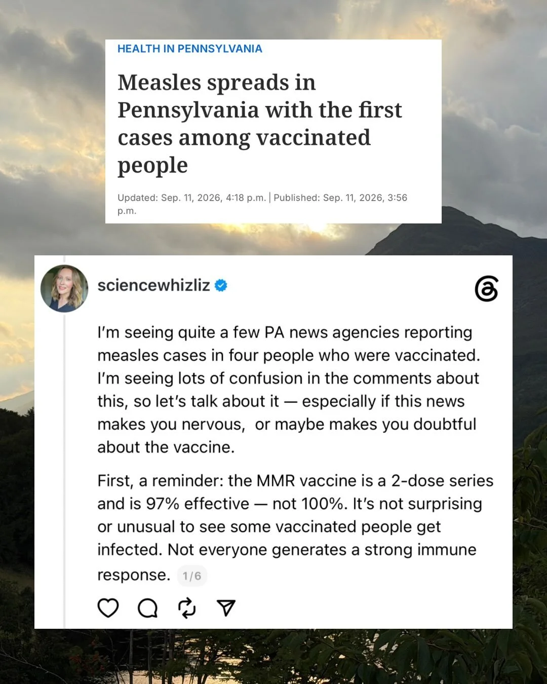 Measles is in the news a lot these days for a lot of different reasons. Most recently I&rsquo;ve seen lots of news about some cases of measles in those vaccinated in PA. Swipe through for some important reminders about this. Text version available on