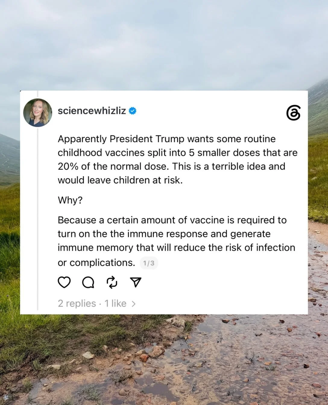 Lower isn&rsquo;t better if it leaves kids at risk of infectious diseases without any benefits. Particularly because they have no clinical trial data to back this up. Swipe for more. (Alt text enabled)