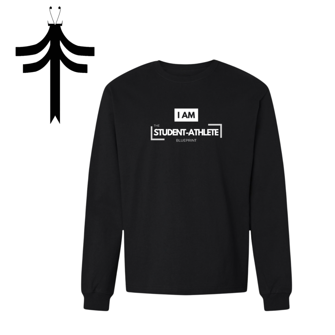 I AM The Student-Athlete Blueprint™ Long Sleeve Tee - Black