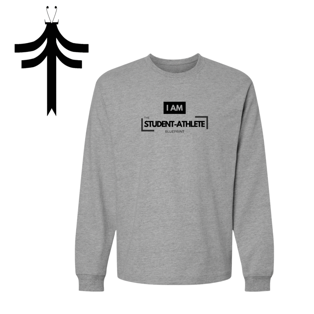 I AM The Student-Athlete Blueprint™ Long Sleeve Tee - Grey