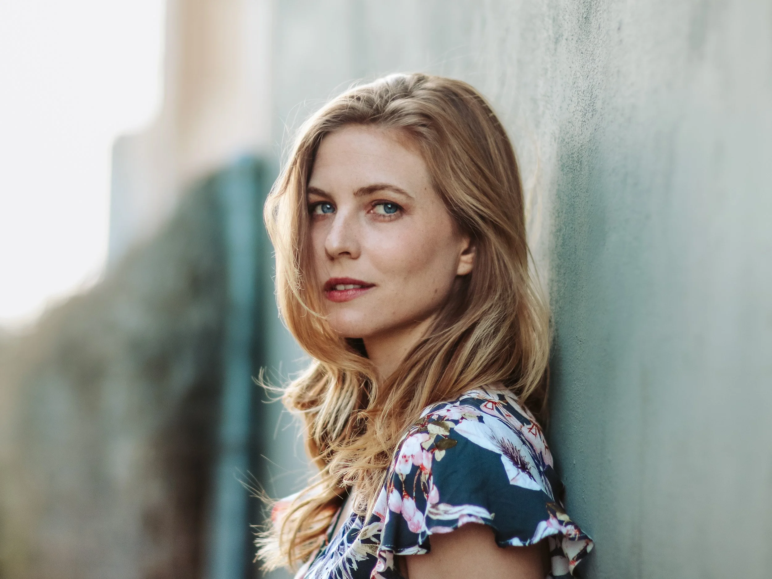 Outdoor portrait of Australian actress Elizabeth Blackmore photographed by Rebecca Hitch