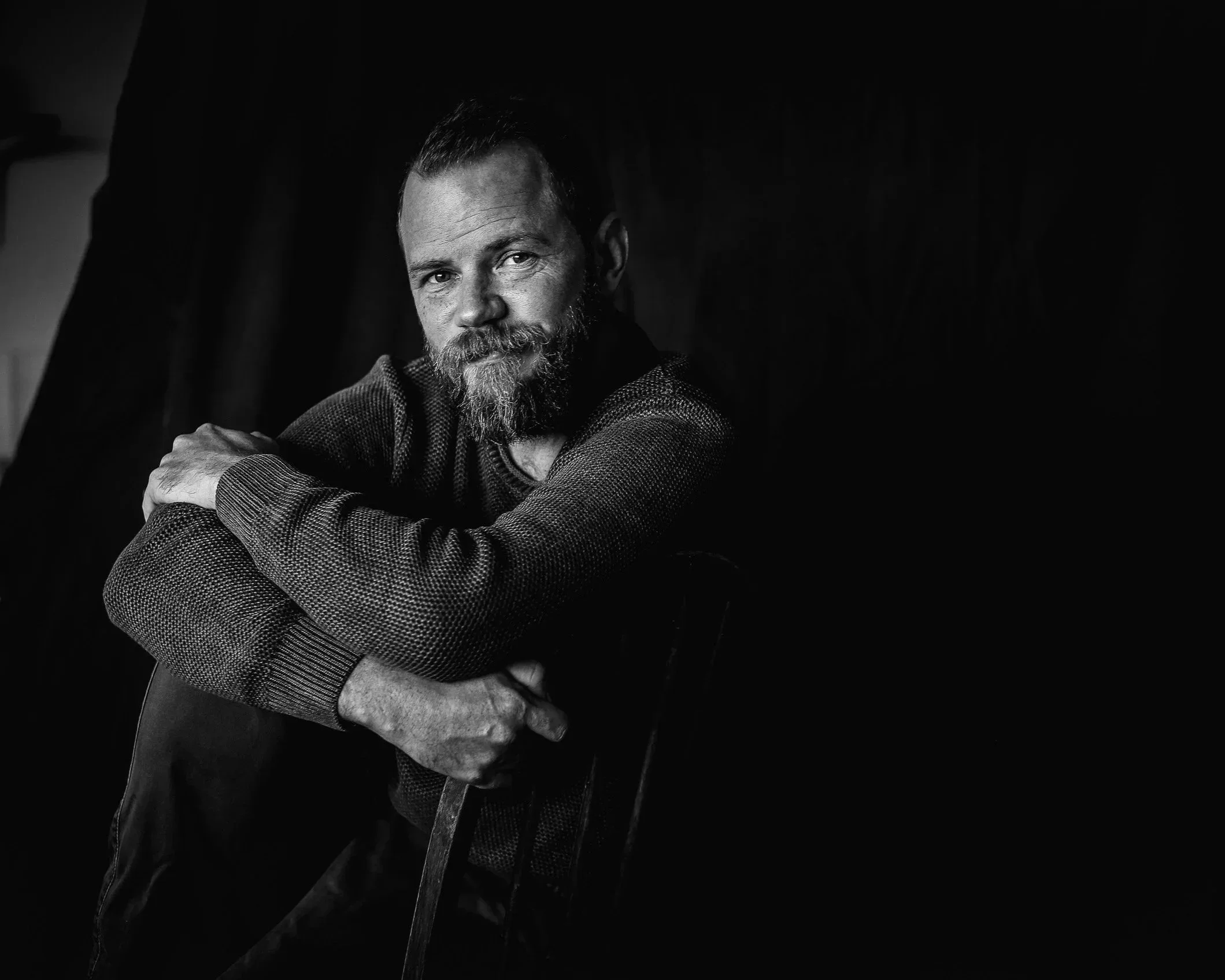 Black and white portrait of Australian director Jeffrey Walker, photography by Rebecca Hitch