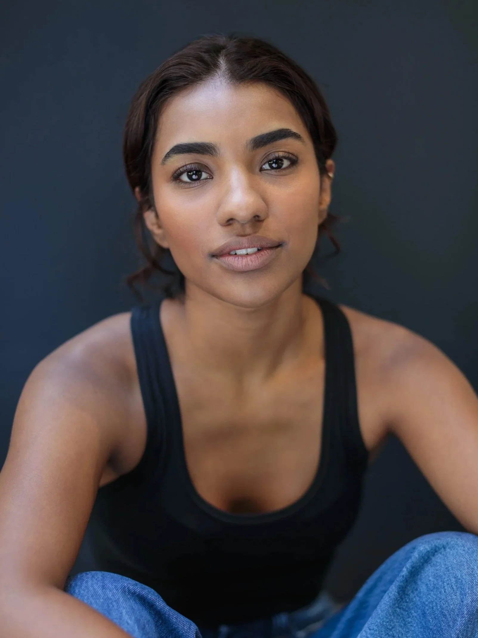 Headshot of actor Tharanya Tharan photographed by Rebecca Hitch in Melbourne