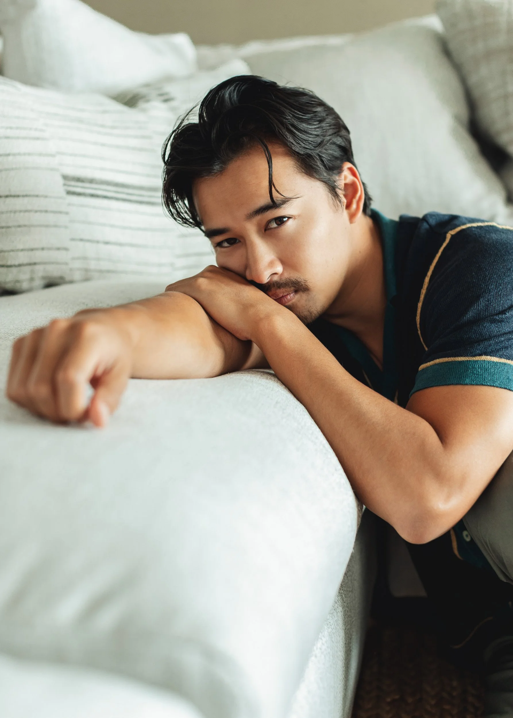 Editorial portrait of actor Jordan Rodrigues photographed by Rebecca Hitch in Sydney