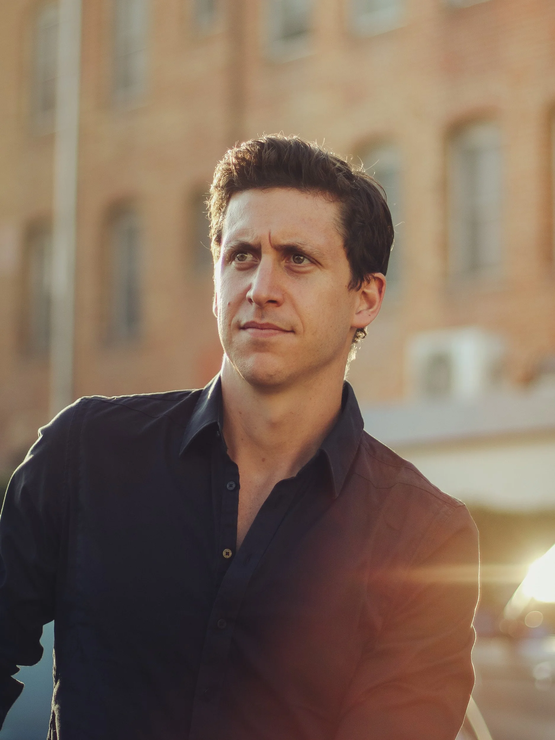 Golden hour portrait of Australian actor TJ Power photographed by Rebecca Hitch