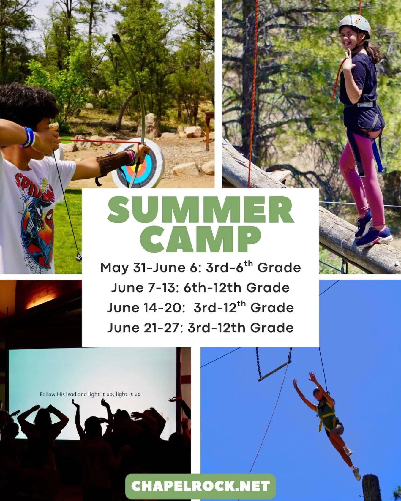 Register for Summer Camp TODAY! It&rsquo;s going to be an amazing summer at Chapel Rock!!