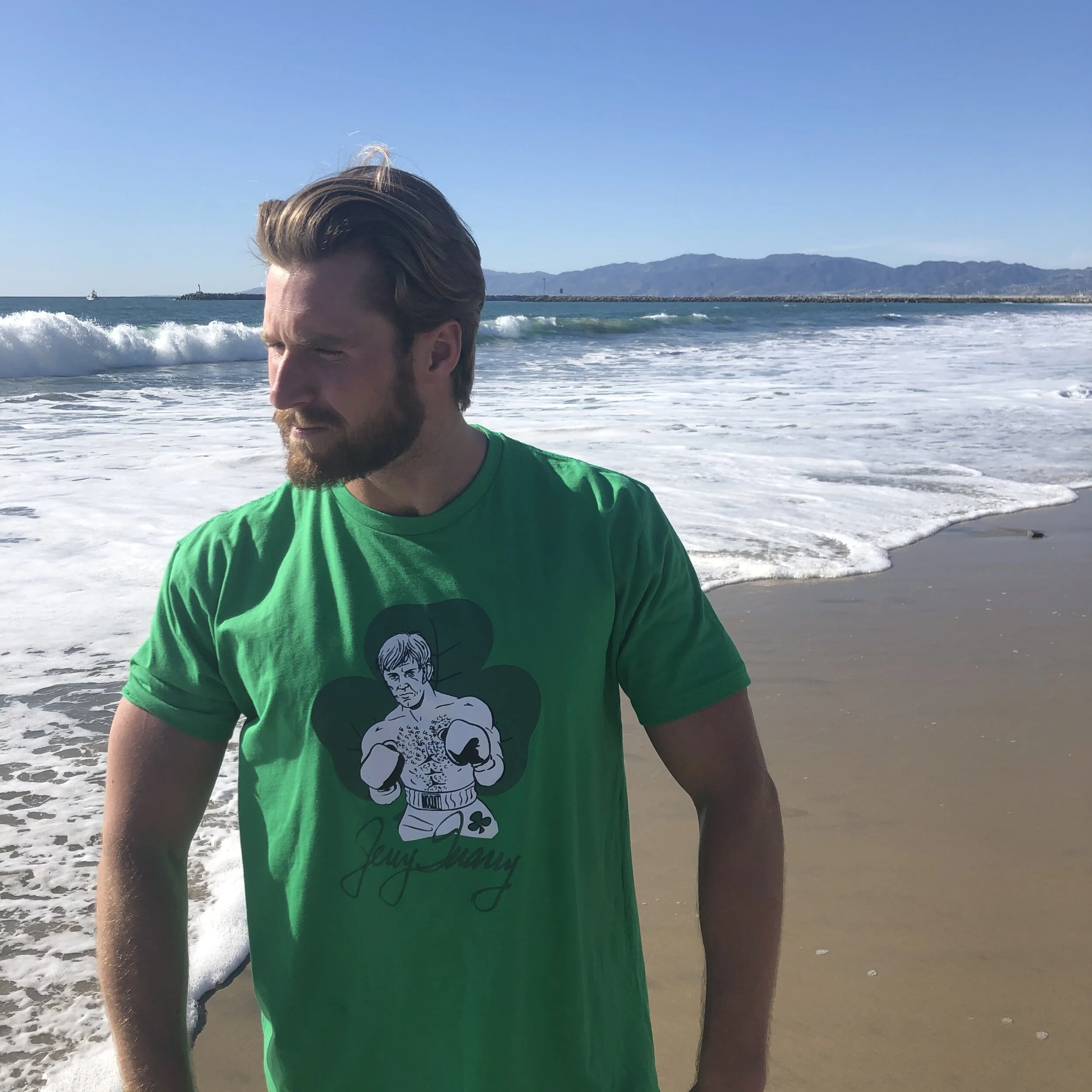 Jerry Quarry "No Quit" T-Shirt Green and White 