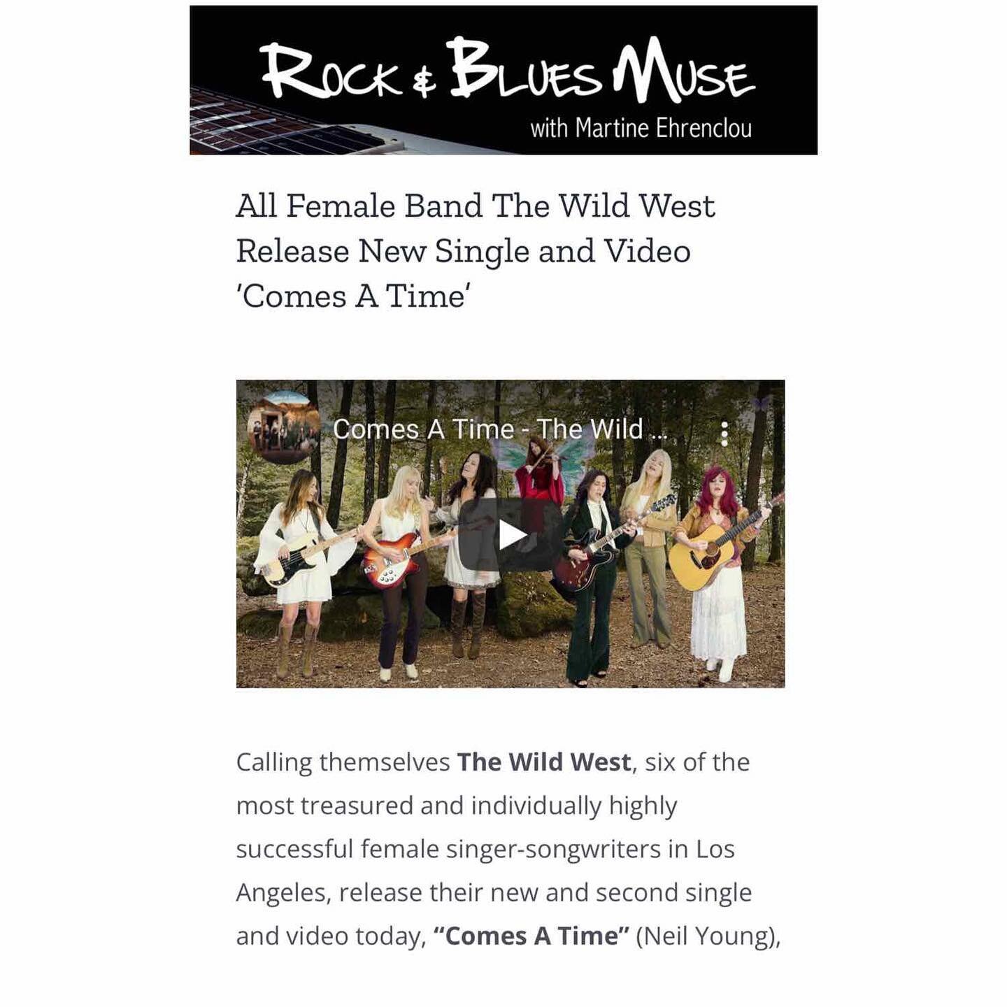 Thank you Rock &amp; Blues Muse for the beautiful feature of our new music video for &ldquo;Comes A Time&rdquo; (Neil Young) ~ take a trip with us on our psychedelic journey with mother nature ~ view now at link in bio ⤴️ @rockandbluesmuse @neilyoung