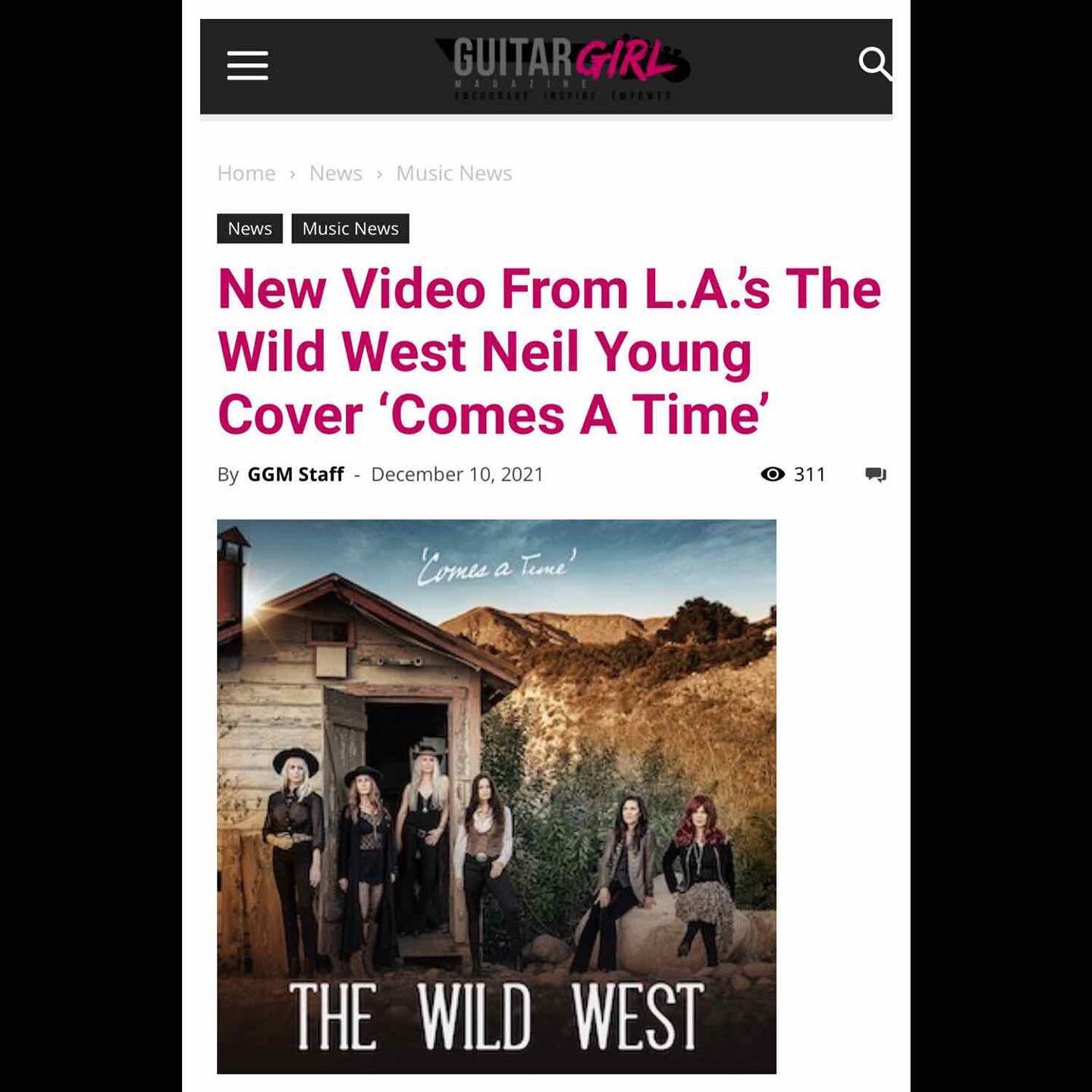 Thank you Guitar Girl Magazine for featuring our new music video for &ldquo;Comes A Time&rdquo;! ⤴️ link in bio @guitargirlmag 

&ldquo;Their second single and video, &ldquo;Comes A Time&rdquo; released in November to honor Neil Young and his birthda