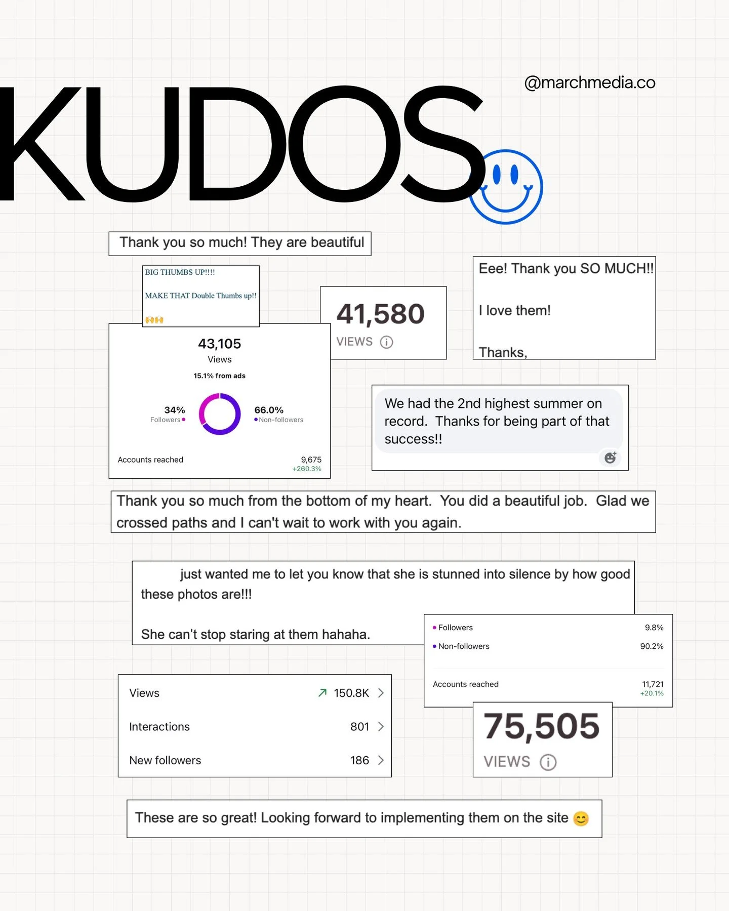 We have a folder on our desktop called &ldquo;Kudos.&rdquo;⁠
⁠
Why? Because it&rsquo;s incredibly easy to get caught up in the day-to-day of running a business and forget to pause when someone offers a kind word or acknowledges a job well done.⁠
⁠
Us