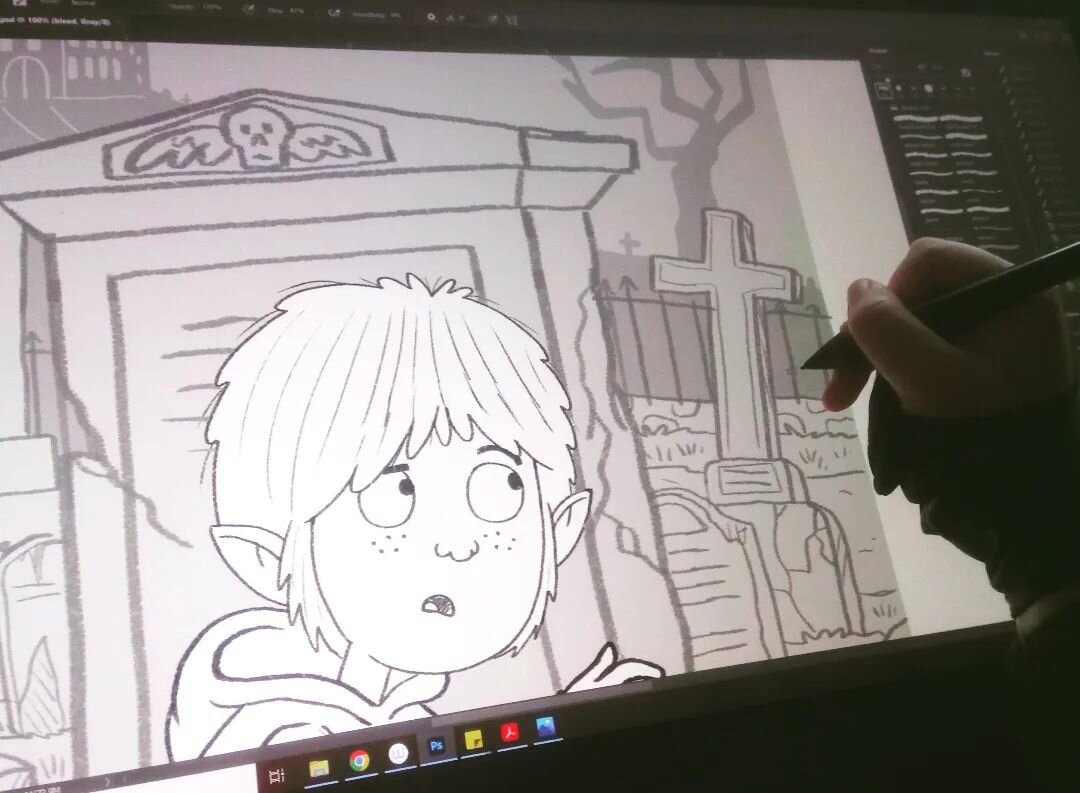 Guess who's drawing headstones again 💀 
-
#GrimFallsAcademy #illustratorsoninstagram #illustration #illustrator #art #artist #artistsoninstagram #childrensbookillustration #childrensillustration #chapterbooks #roughs #WIP #kidsbooks