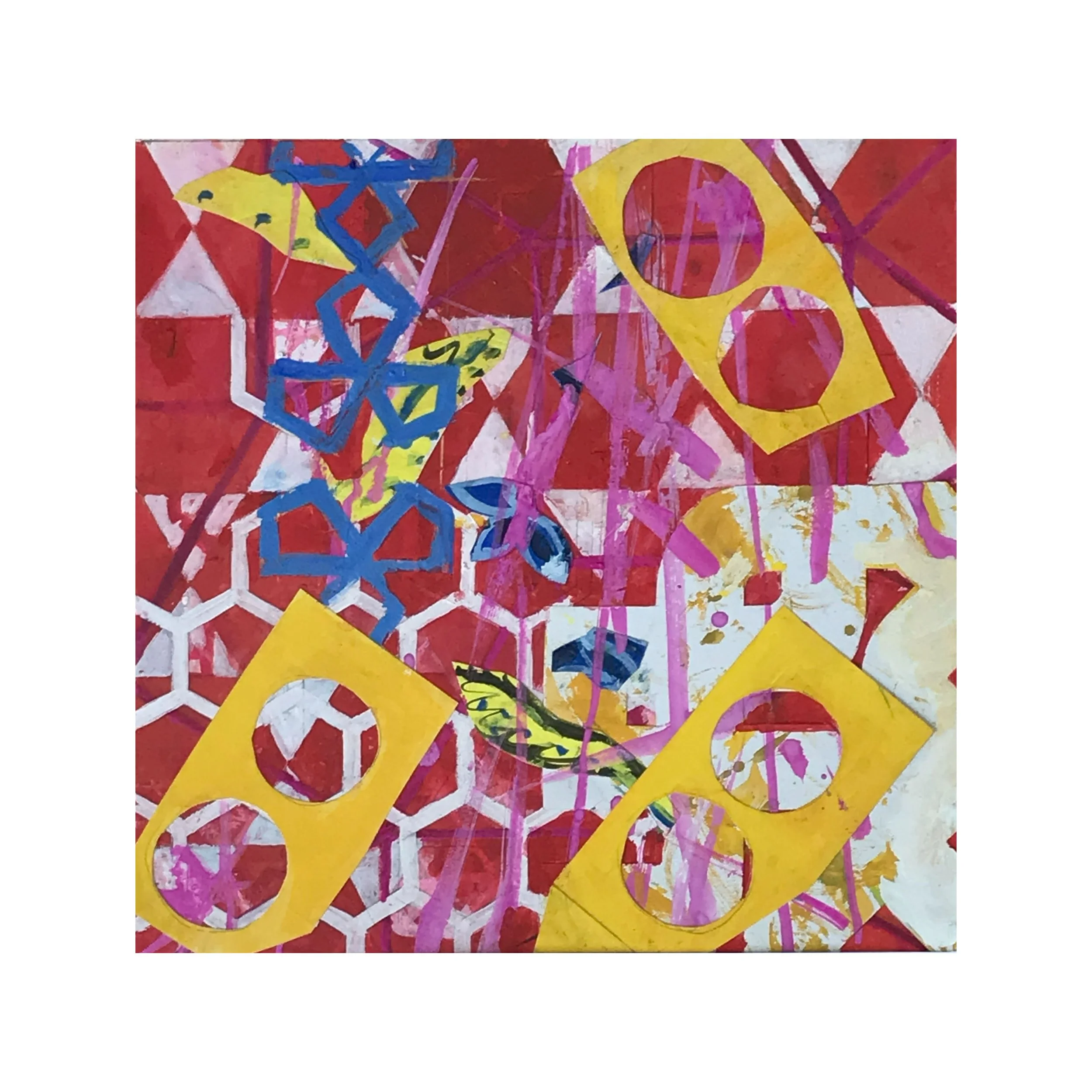 Playground | 2025 | gouache & collage on paper | 30 x 30cm