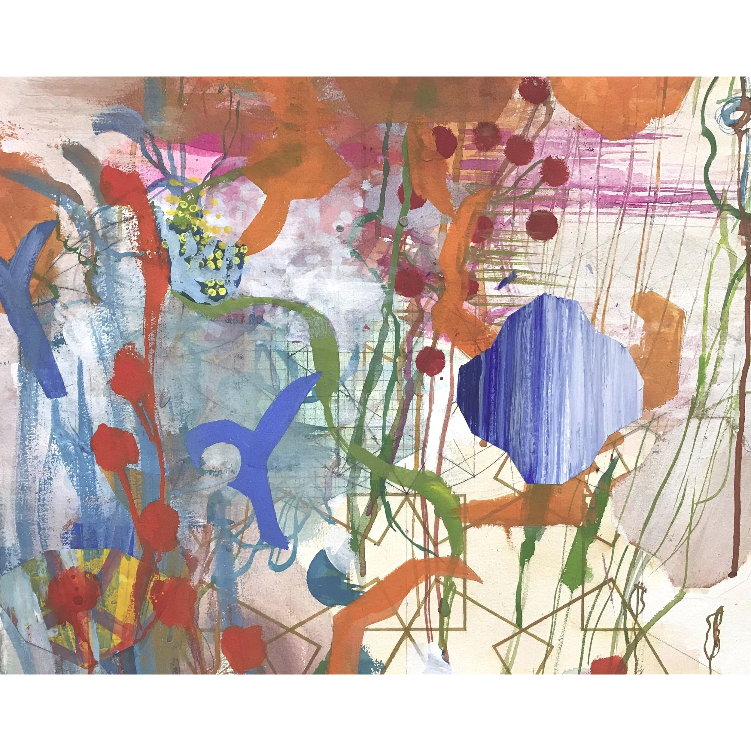 Aplomb | 2021 | gouache & collage on paper | Private Collection 