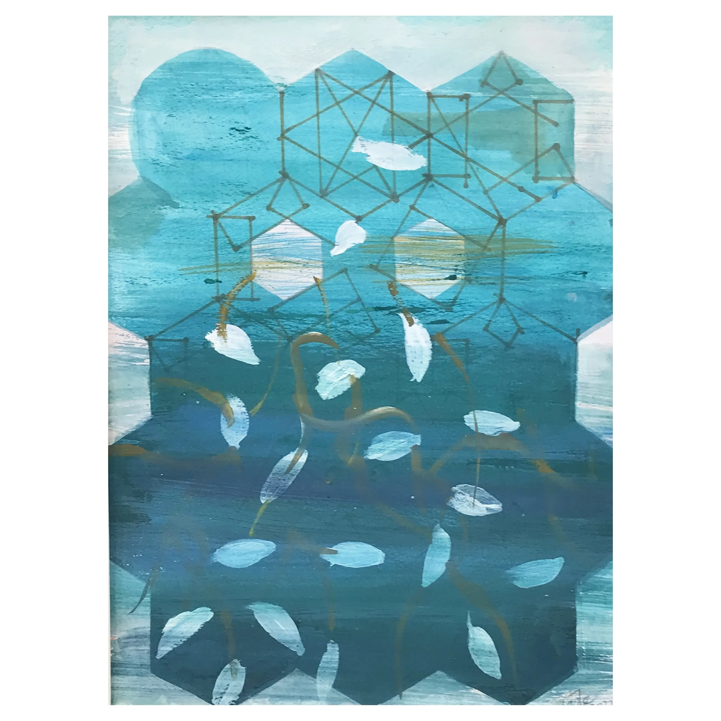 Floating / 2022 / gouache on paper / 40 x 29cm