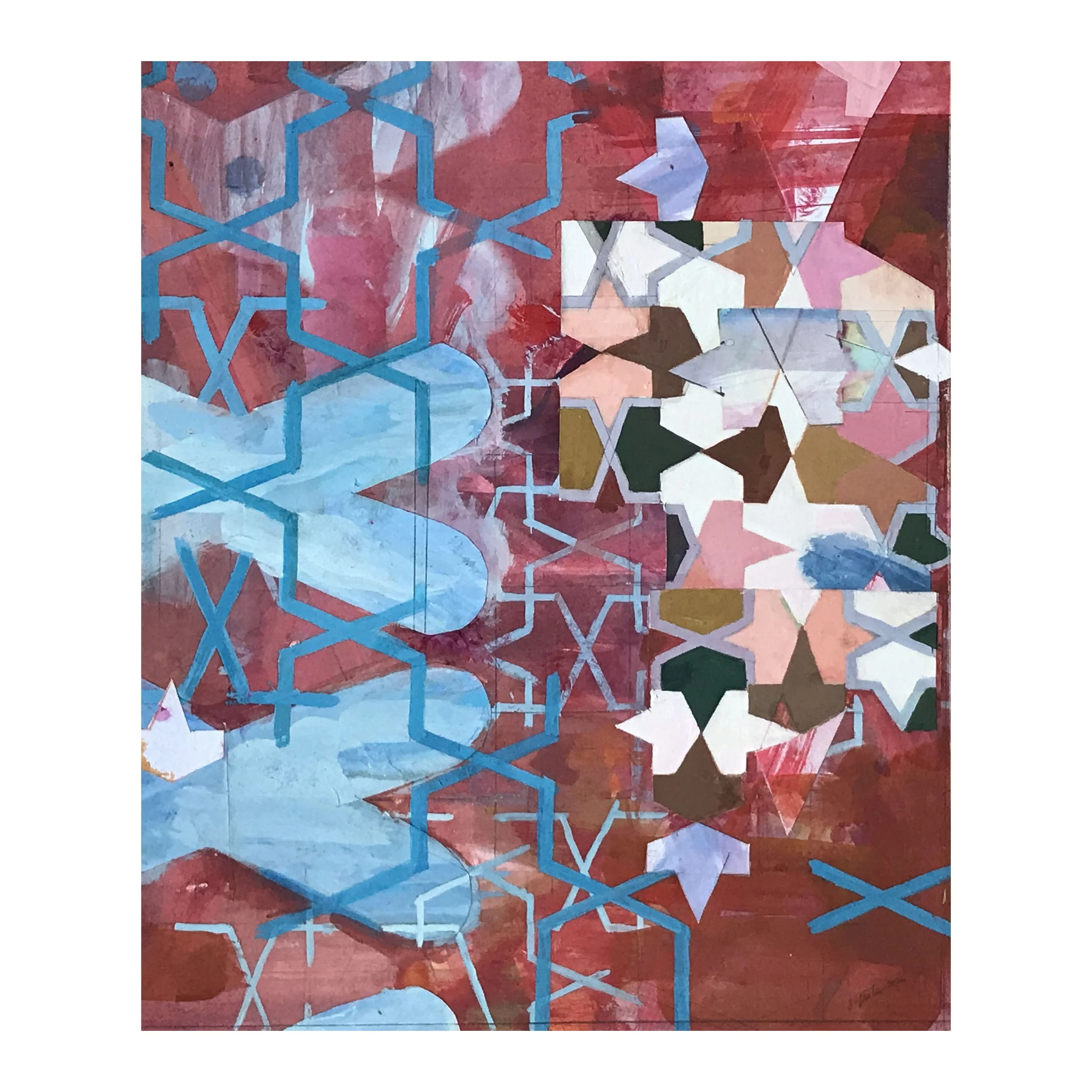 Collected Clouds | 2026 | gouache & collage on paper | 41 x 35cm