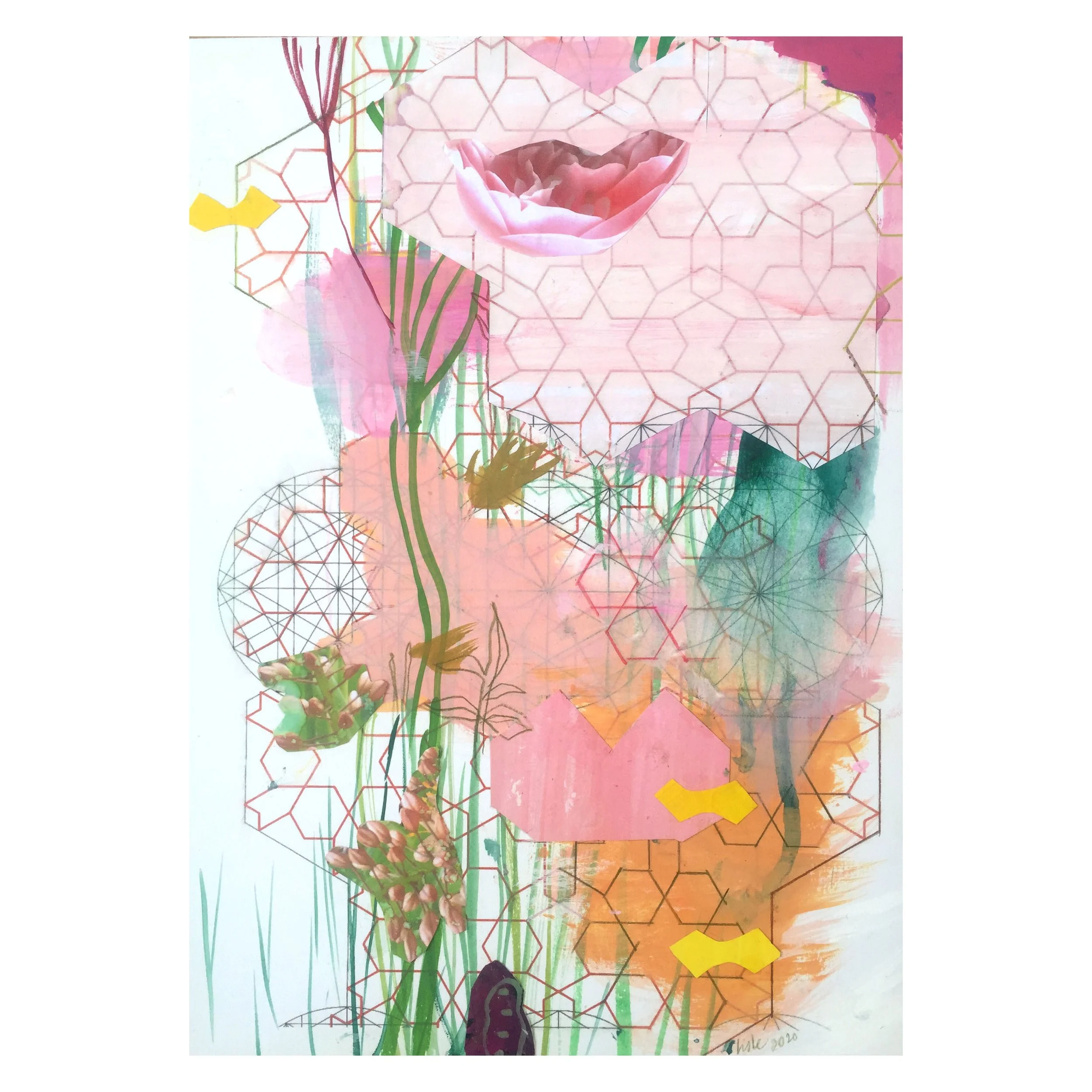 Blush | 2020 | gouache & collage on paper | 27.5 19.3cm | Private Collection