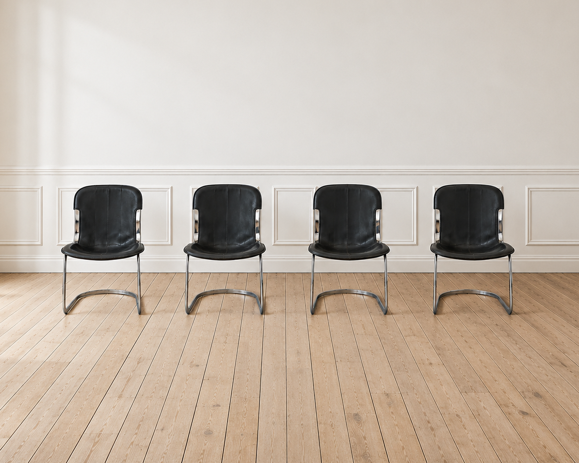 Lot de 4 chaises Willy Rizzo