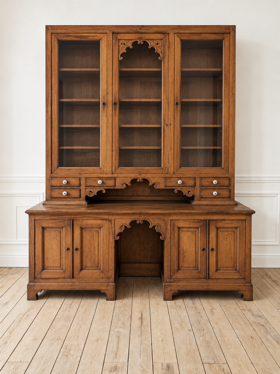 Bureau bibliothèque de notaire, 19ème(208 x 74 cm - H 275 cm)