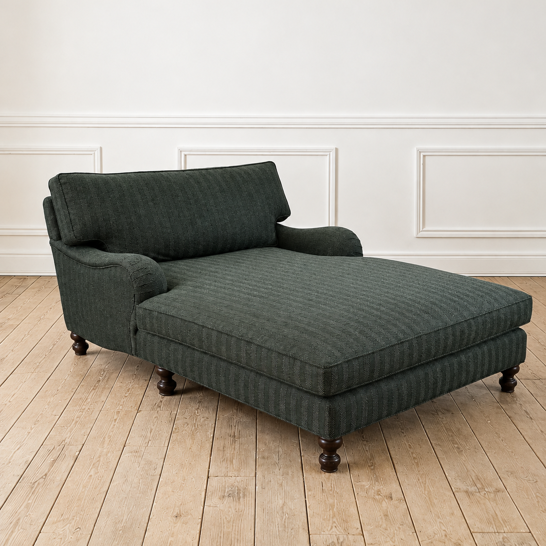 Méridienne anglaise XXL, tissu chevron