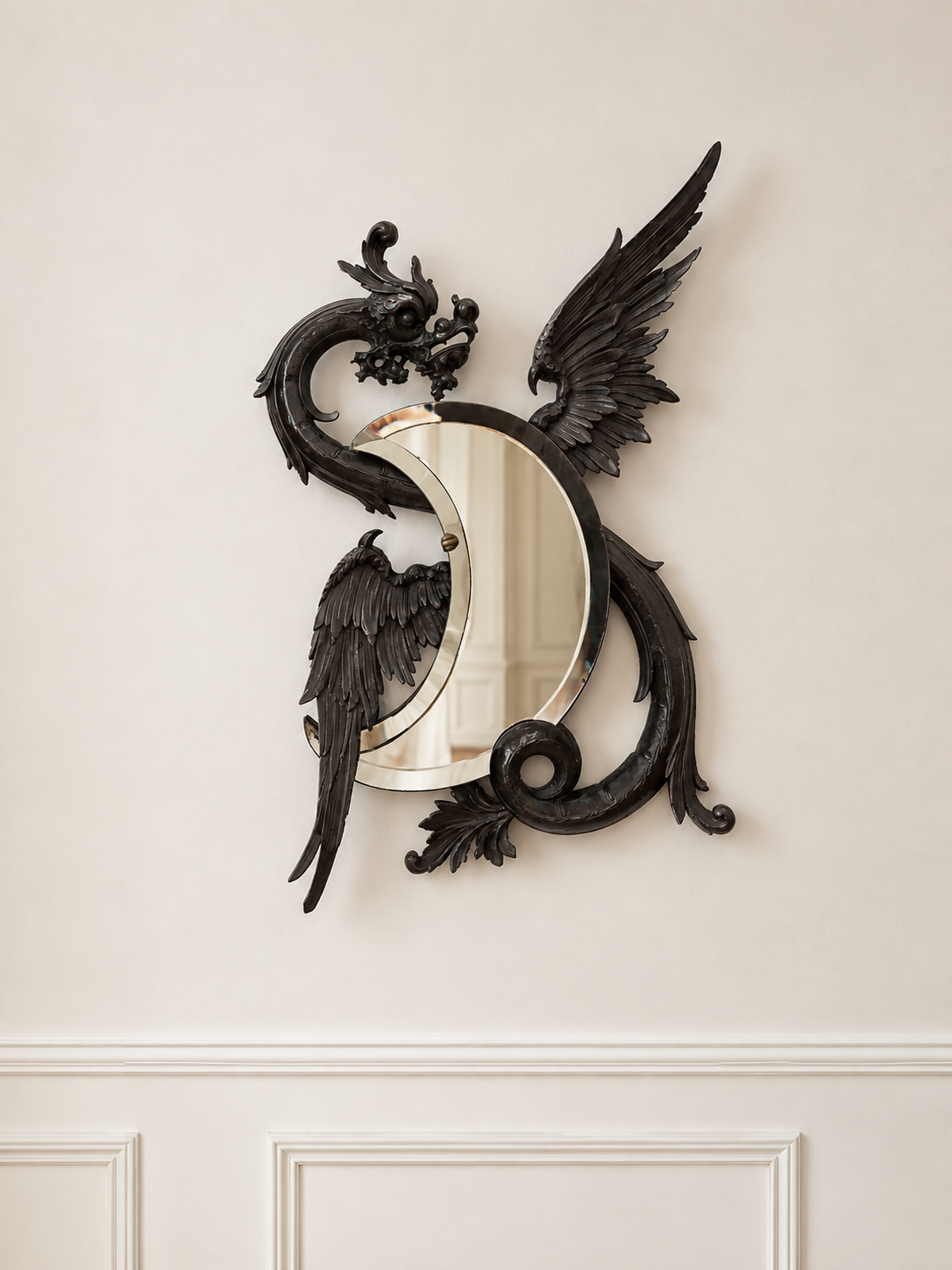 Miroir Dragon, Gabriel Viardot, Circa 1880