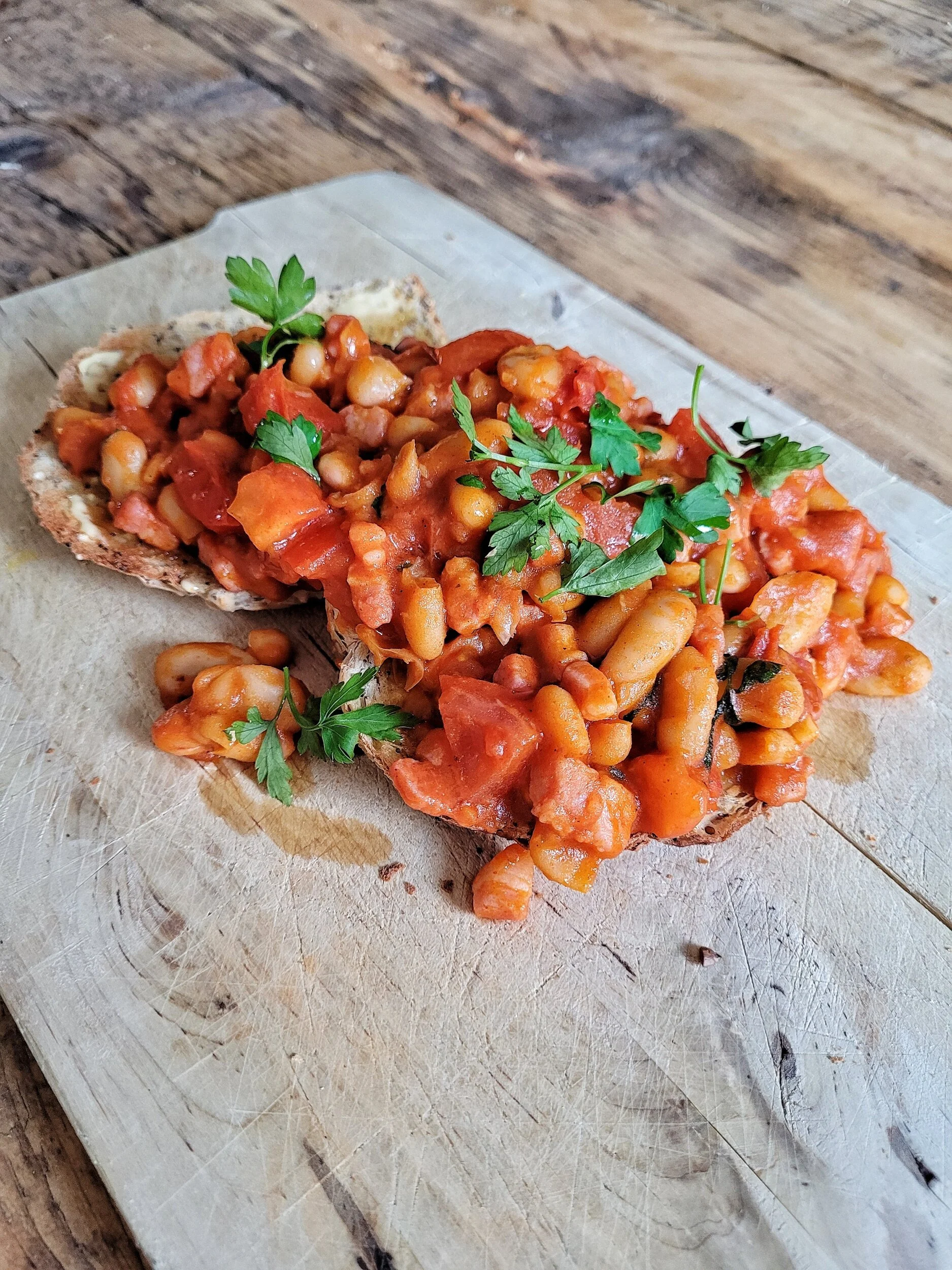 Posh beans on toast
